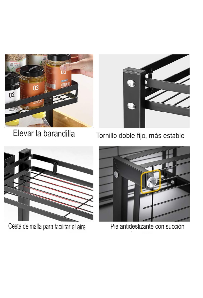 Mini Organizador Doble Acero con Estante