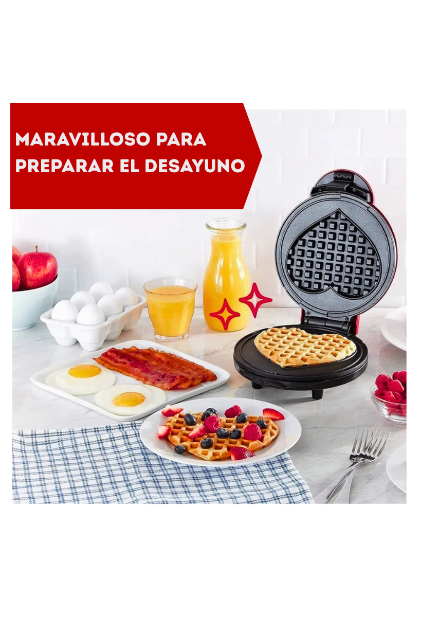 Wafflera en forma de Mini Corazón